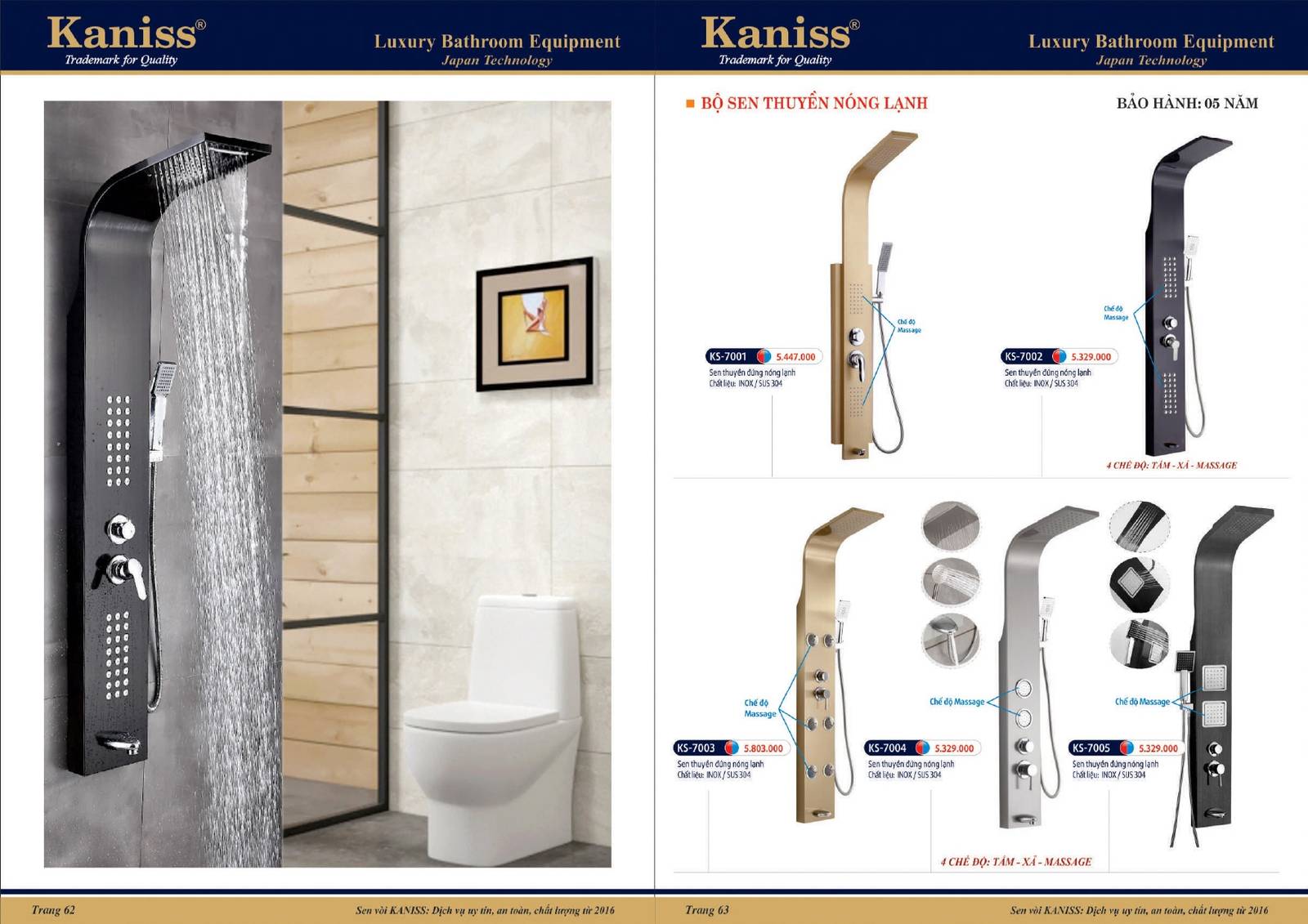 Catalogue và Bảng giá Thiết bị vệ sinh KANISS mới nhất /Page 32